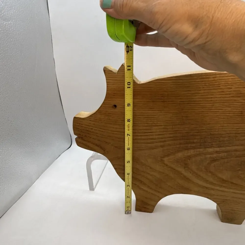 Vtg Pig Shaped Wood Cutting Board 17.25